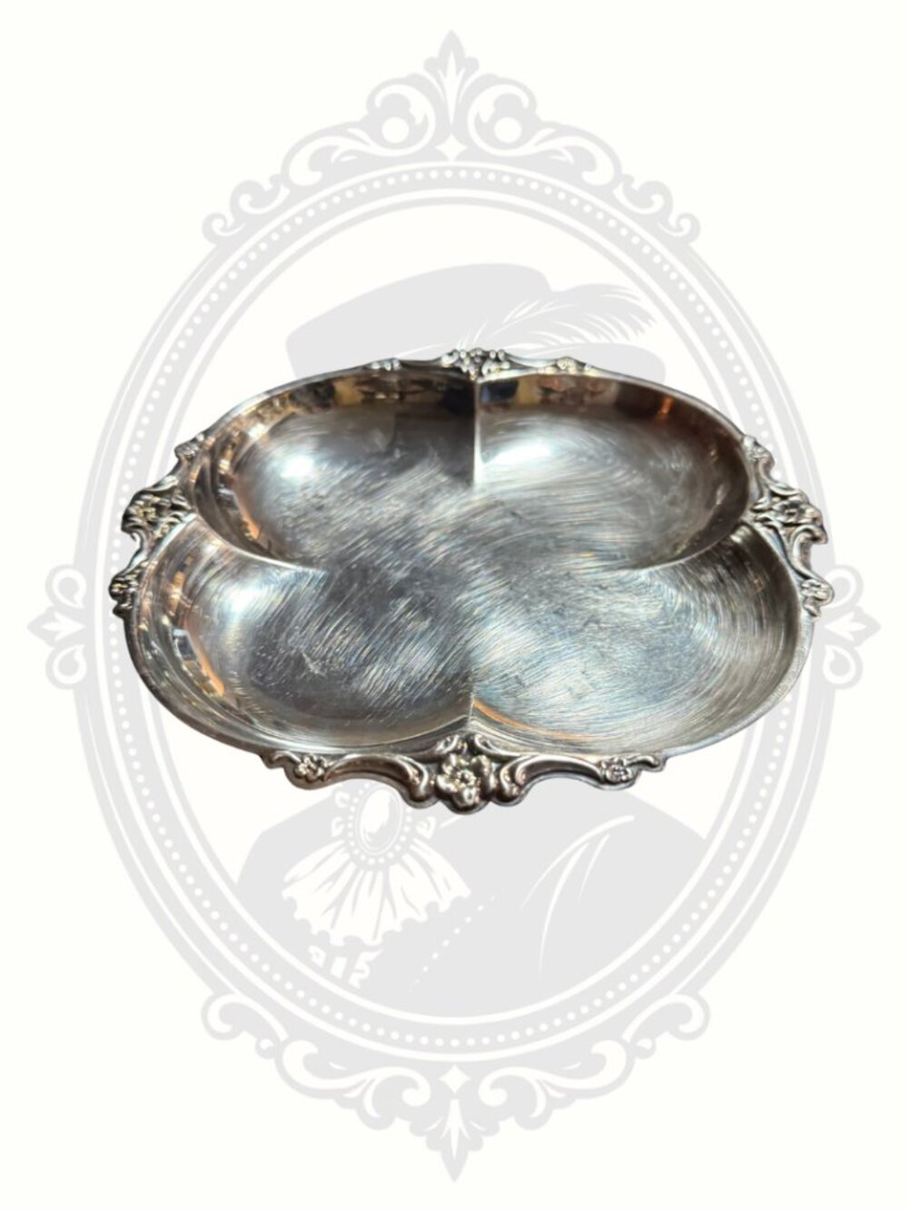 Vintage Wm Rogers Silverplate Divided Serving Dish Candy Nut Relish Tray
